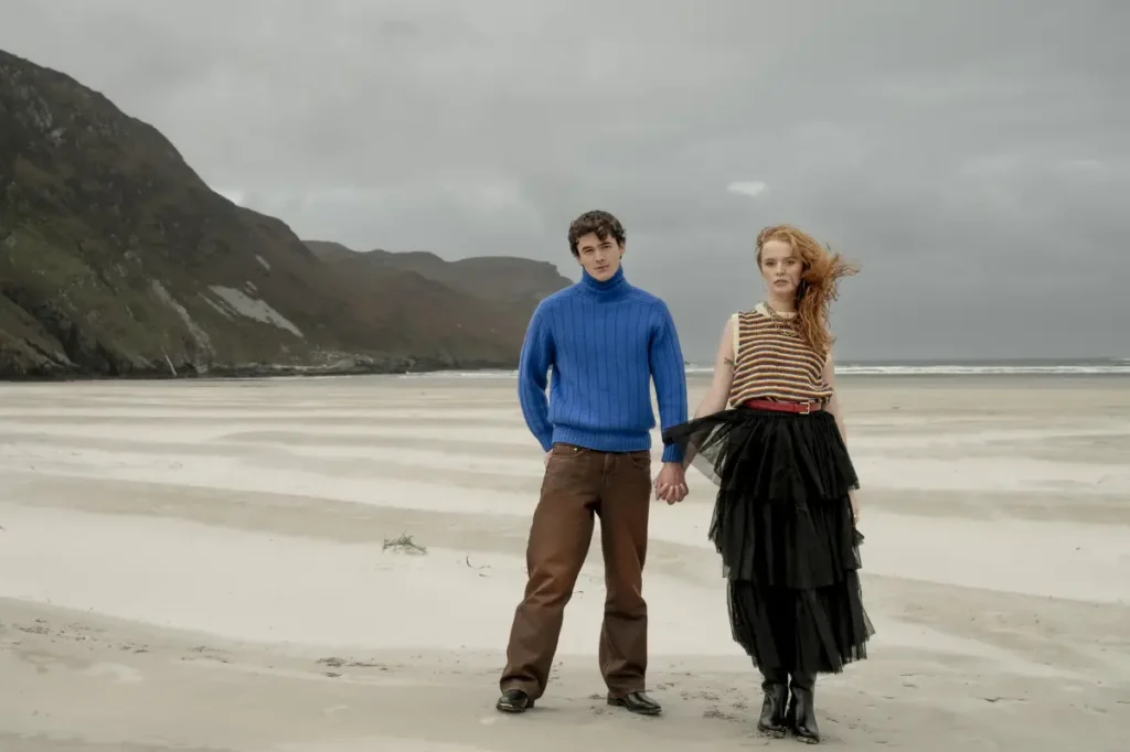 man and woman on beach donegal